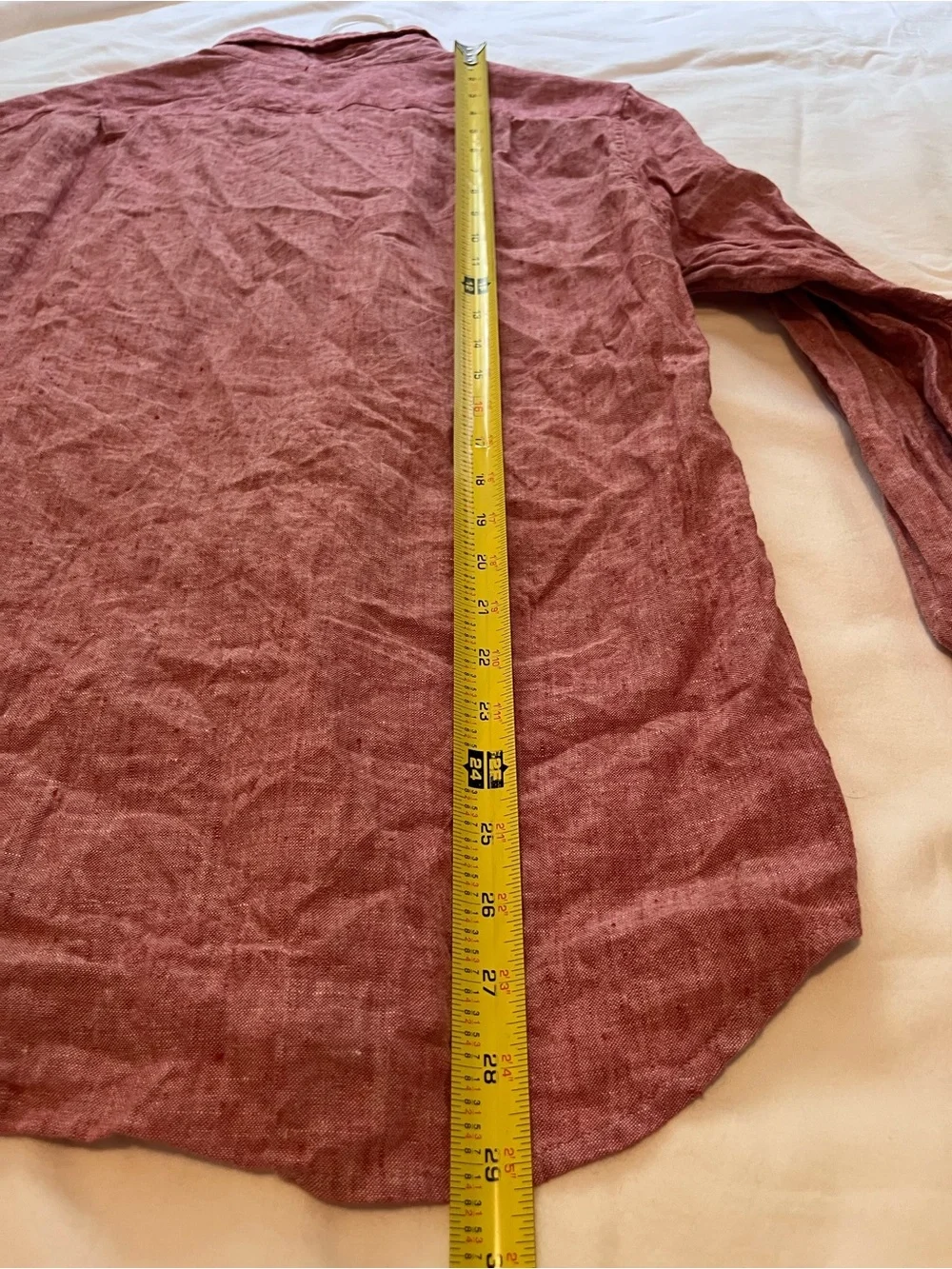 J. Crew Men’s Classic Linen Blend Shirt Slim Button Down Red Size Medium